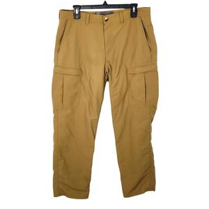 REI Mens Nylon Cargo Pants 34W x 28L Tan Outdoor Utility Hiking Travel Adventure